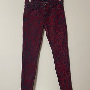 J Brand Red and Black Denim Jeans